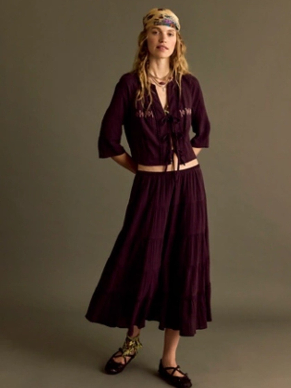 Free People Bright Side Midi Skirt Set 🌸 Size XL